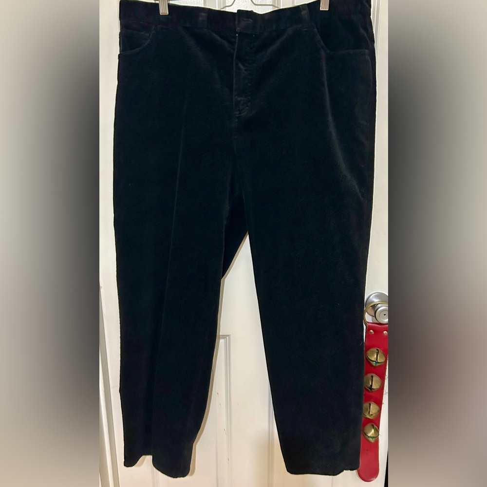 Ralph Lauren black paisley brushed velvet pants